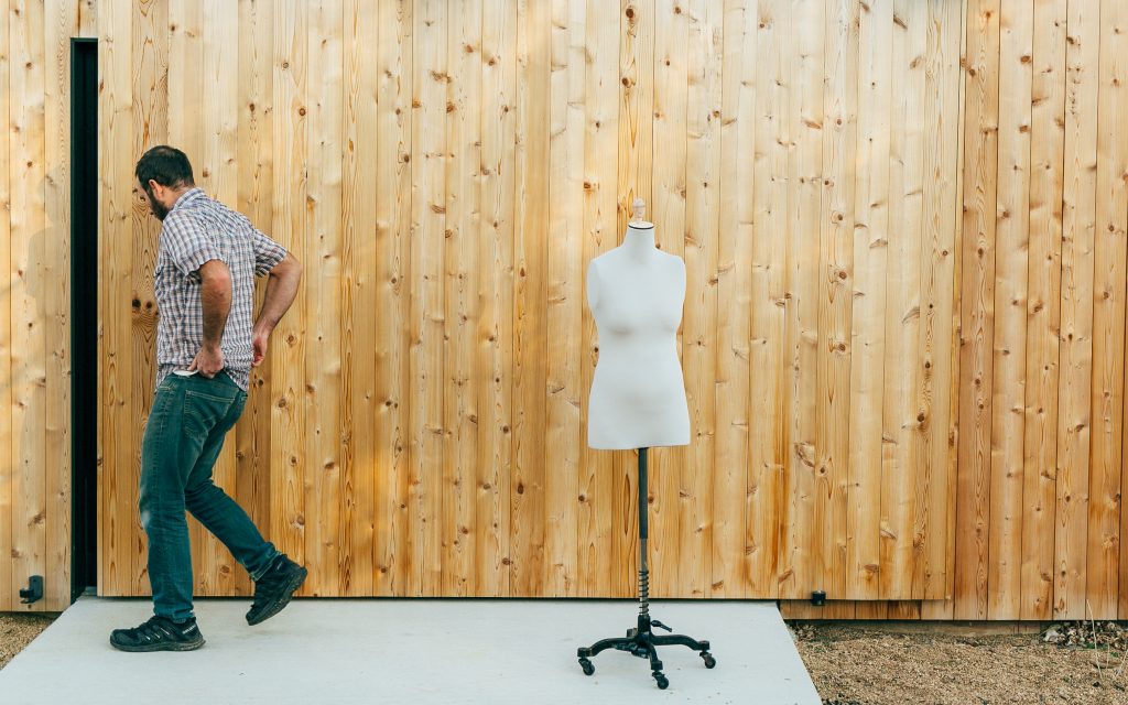 Beatrice Dress Form outside of the workshop