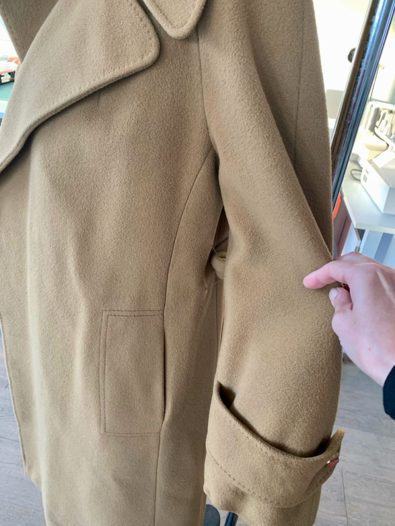 Side panel of cashmere coat